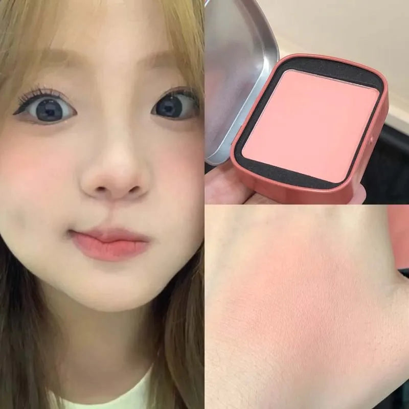 HERORANGE Delicate Smooth Blush Square Iron Box Monochrome Cream Qme HR738-1