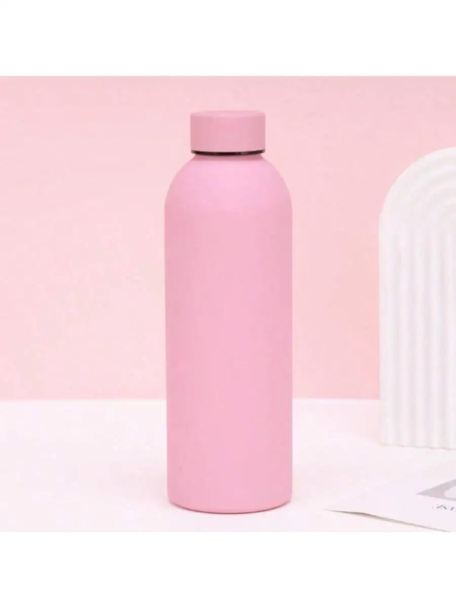 Simple Smile Pattern Portable Thermos Cup Couple Water Large Capacity Qme