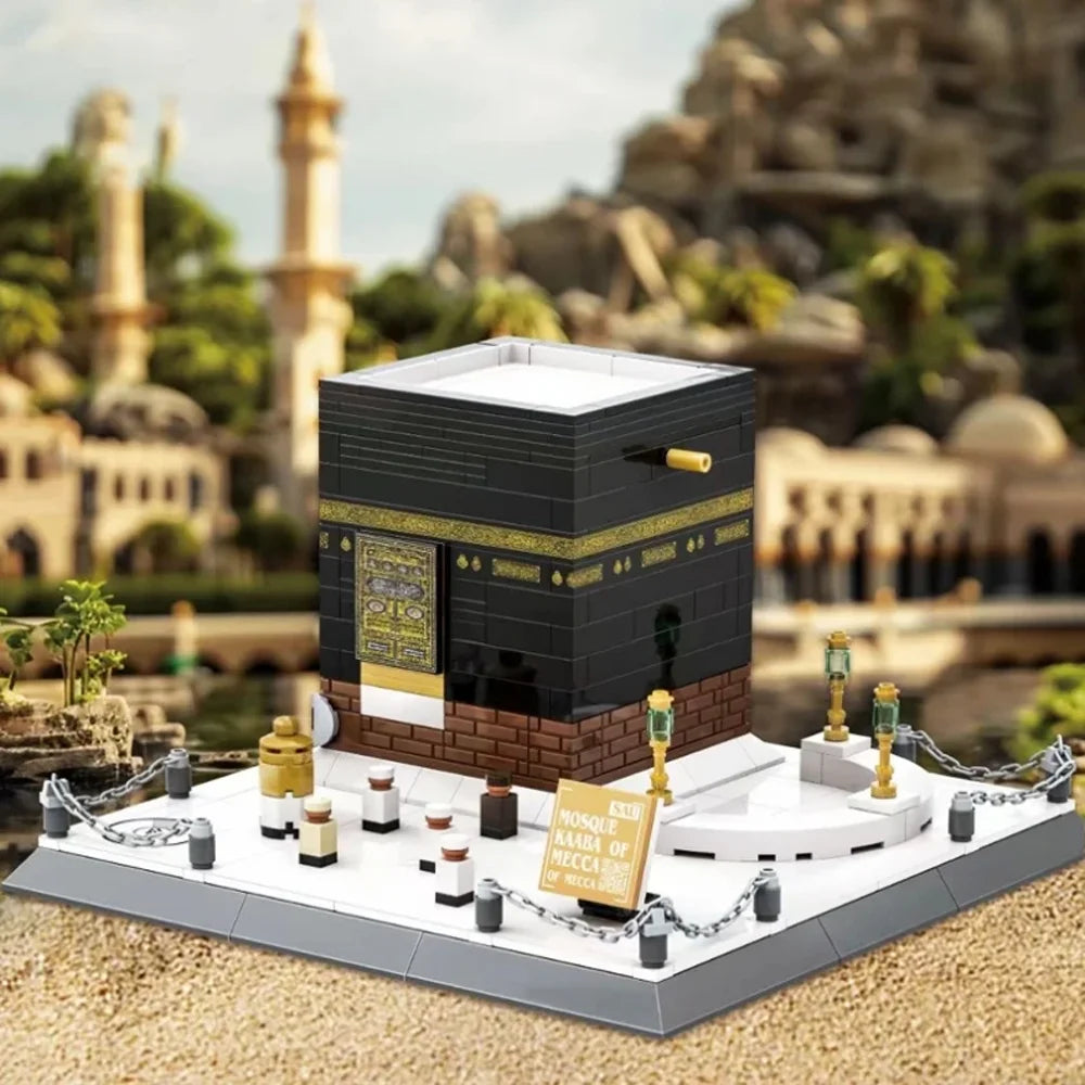 World Architecture Model Building Blocks Mecca Mosque Kaaba Educational Toy Assembly Block Model Toys Kid Boys Gift Child Adults Qme