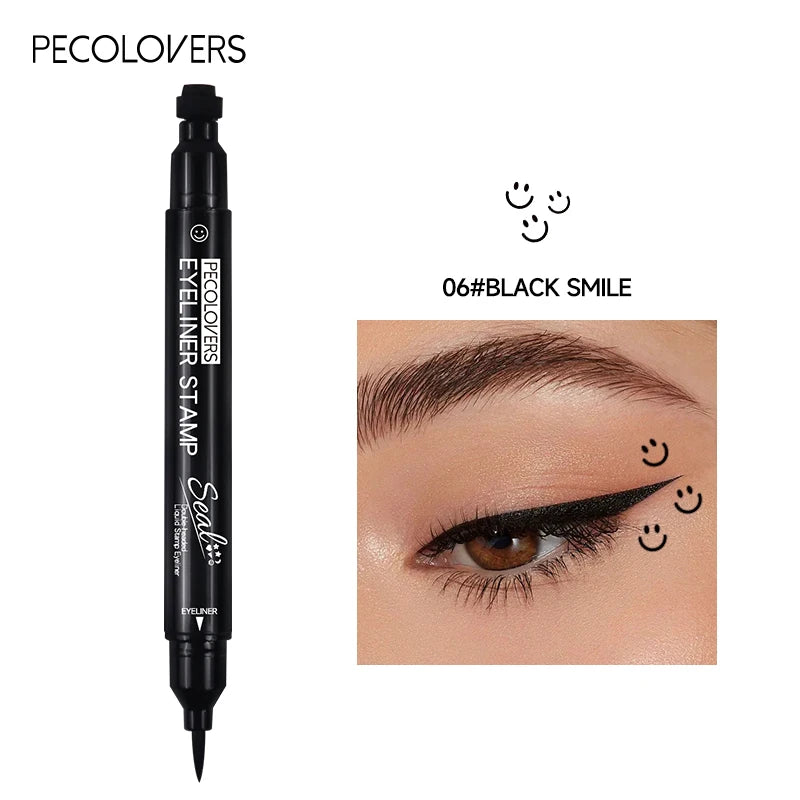 Double-head Liquid Eyeliner Pen Stamps Natural Finish Waterproof Qme 06