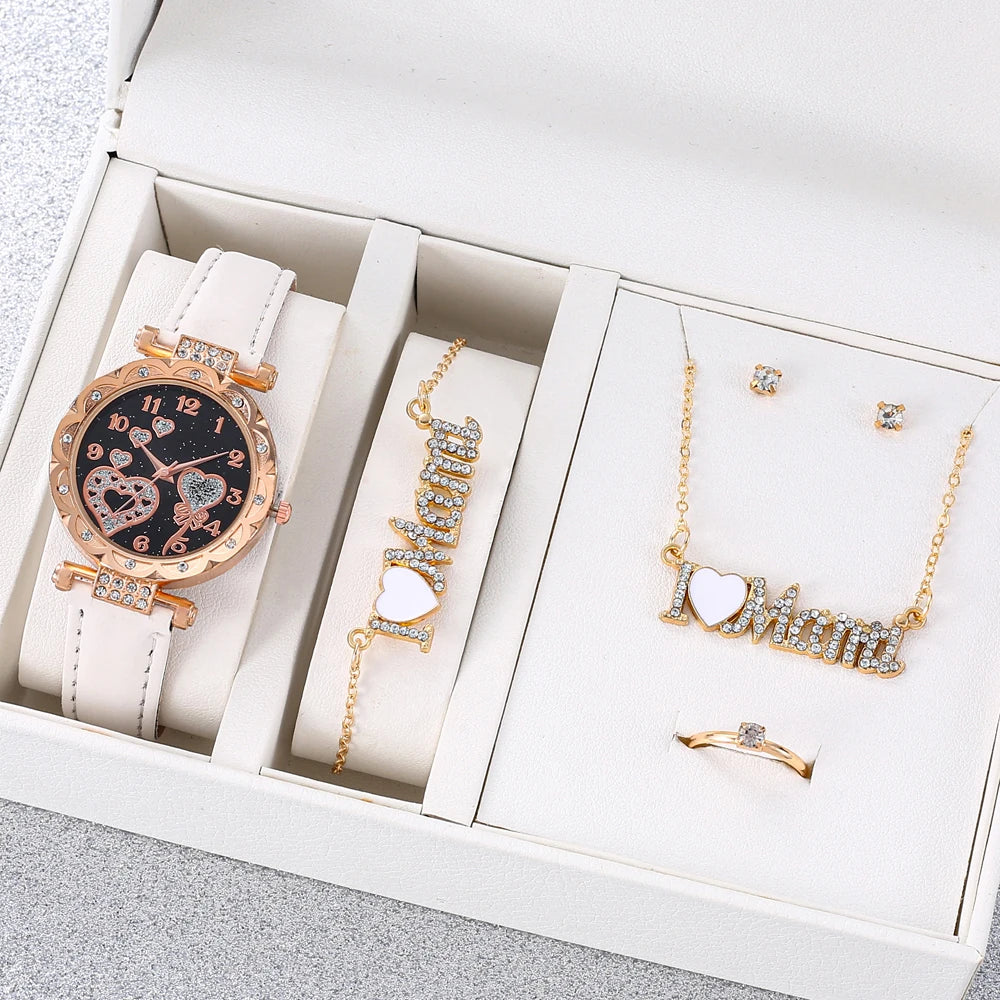 Fashionable and minimalist belt watch for women, casual student quartz women's watch manufacturer, 1pcs and set Qme 6pcs 4