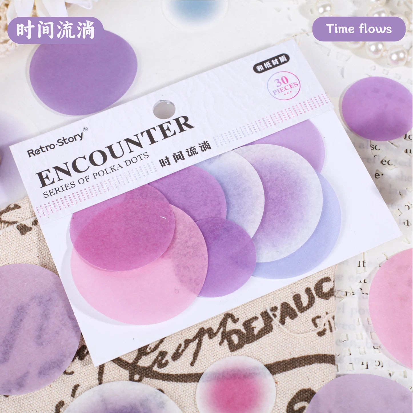 30 Sheets Watercolor Dot Adhesive Stickers Pack Labels Decoration for Diary Album Planner Scrapbook Notebook Journaling Supplies Qme E