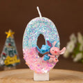 Stitch and Lilo Couple-Themed Number Candles Creative “Hugging” Candles for Birthday Cakes Festive Candles Qme black