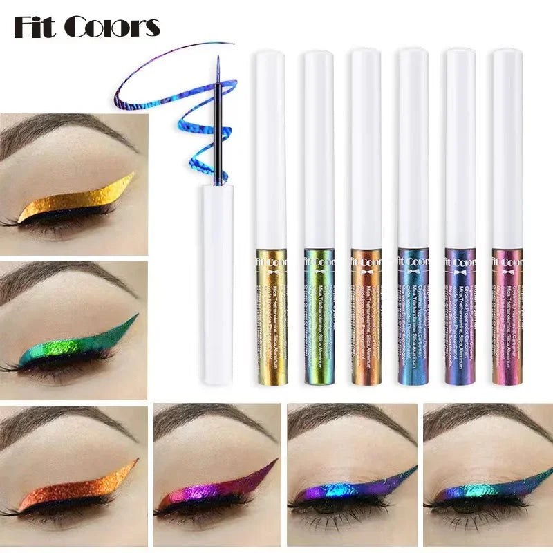 Chameleons Eyeliner Liquid Pearl Gloss Shiny Metallic Eyeshadow Liner Multi Chrome Color Aurora Eye Makeup Glitter Pigment Qme