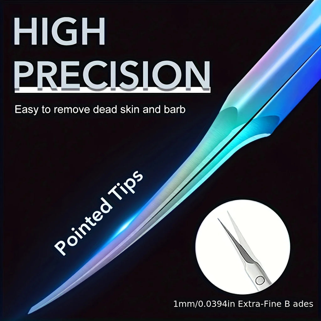 Stainless Steel Cuticle Scissors Precision Curved Tip Nail Trimmer Qme