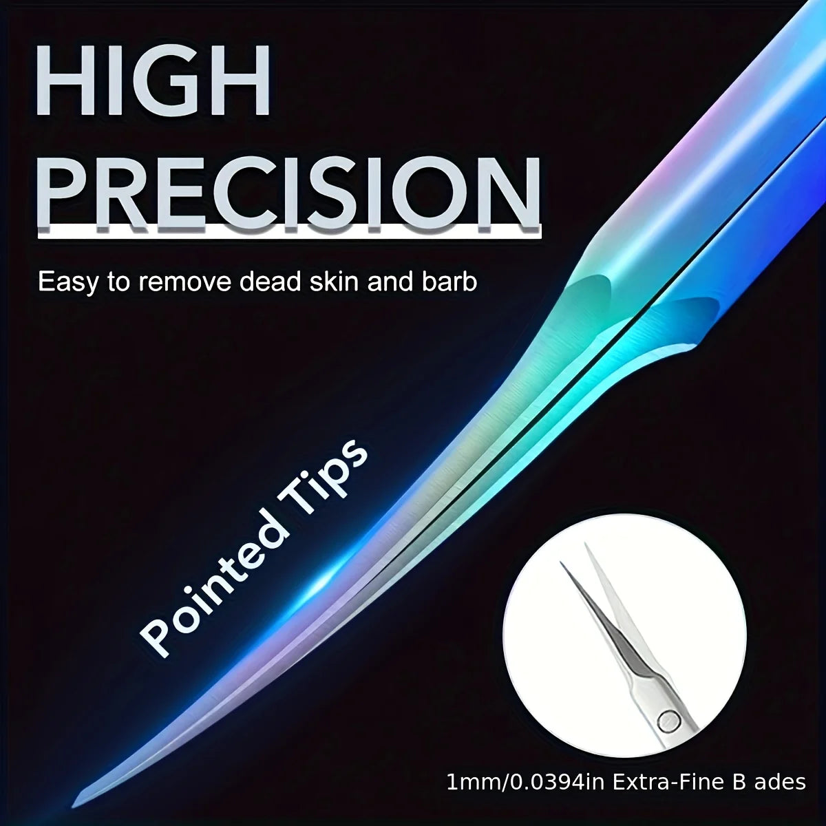 Stainless Steel Cuticle Scissors Precision Curved Tip Nail Trimmer Qme