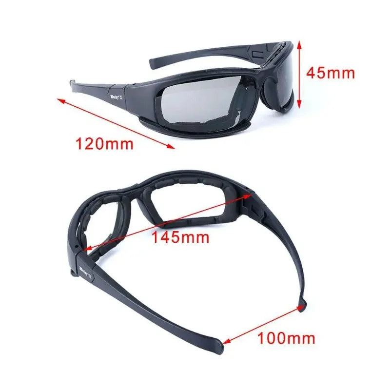Tactical Goggles Military Shooting Glasses Anti-Fog UV Protection Windproof for Outdoor Sports Cycling Motorcycle Hunting Qme