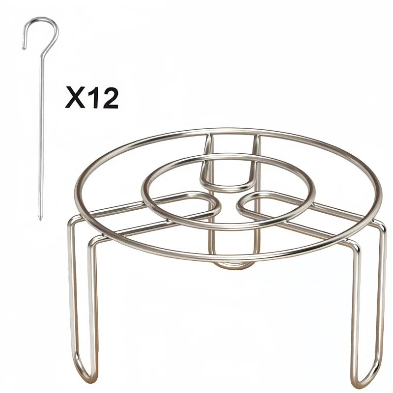 Stainless Steel Vertical Grill Rack Detachable String Grill Vertical Barbecue Skewer Bracket 12/24/36/48 Skewer Holder Qme 12