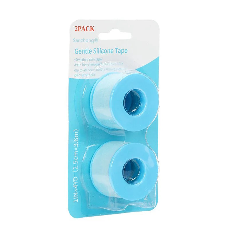 Silicone Gel Eyelash Tape Breathable Sensitive Resistant Under Eye Pad Patches Non-Woven Micropore Tape Lashes Extension Supplie Qme 2 pieces blue