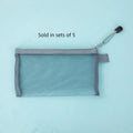 Mesh Pencil Pouches Transparent Design Durable Zip School Office Exam Qme A