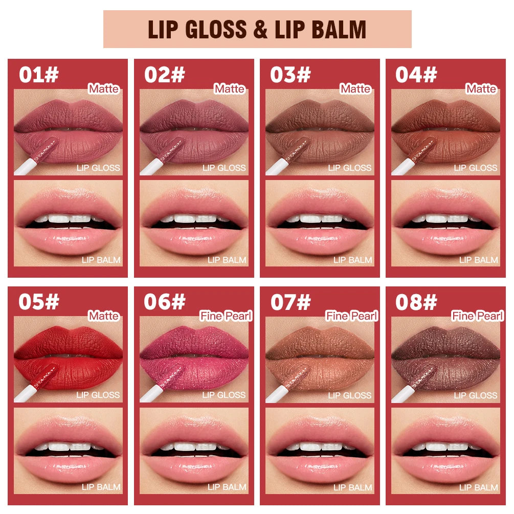 Double Head Matte Liquid Lipstick Waterproof Long-Lasting Lipgloss Makeup Lip Balm Moisturizing Repair Fine Lines Lips Cosmetic Qme