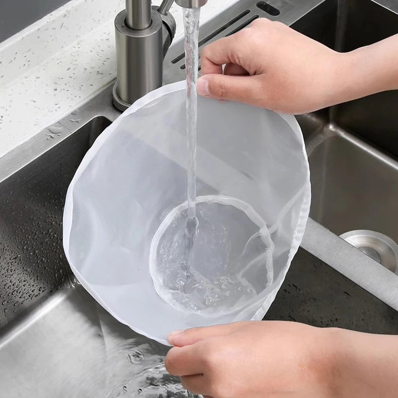 Kitchen Tool Soy Milk Filter Net Bag Nylon Liquid Coffee Reusable Qme