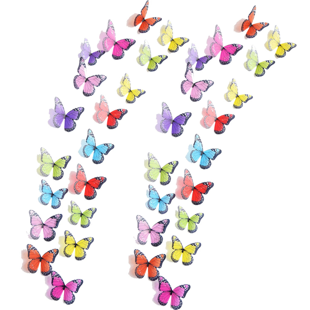 36 Pcs Butterfly Wall Stickers Colorful Vivid 3D Design House DIY Baby Nursery Art Decals Wall Decoration Windows Decor Qme 4 36Pcs
