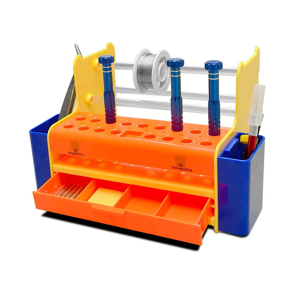 Multifunctional Maintenance Storage Box Desktop Screwdrivers Tweezers Qme