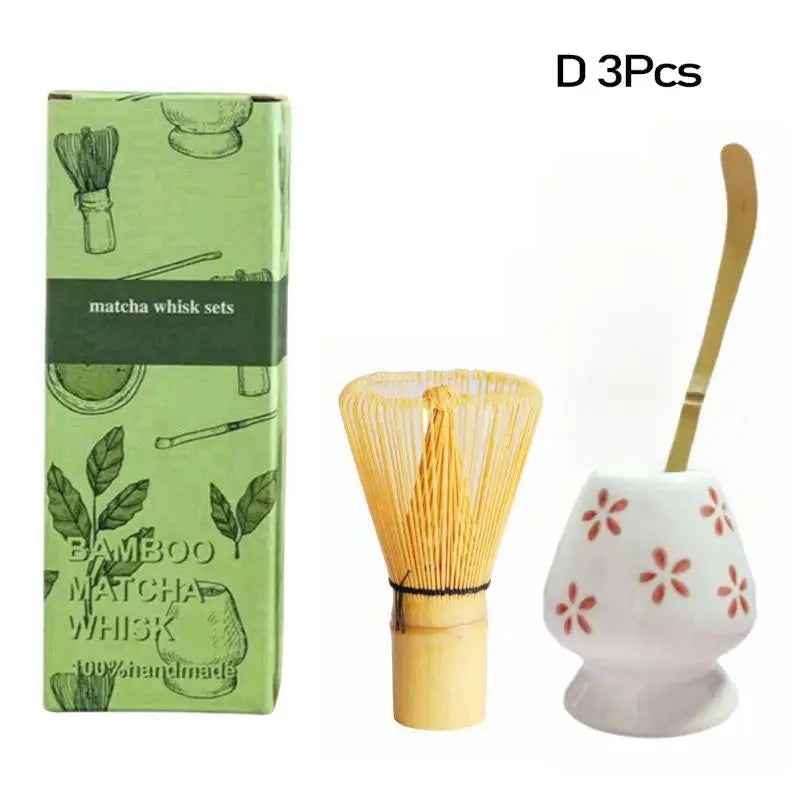 3 Japanese Matcha Tea Safe Bamboo Whisk Teaspoon Spoon Sets Indoor Qme D 3Pcs