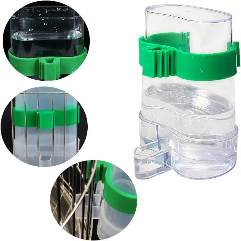 Automatic Bird Water Dispenser Drinking Feeder Transparent Cage Qme