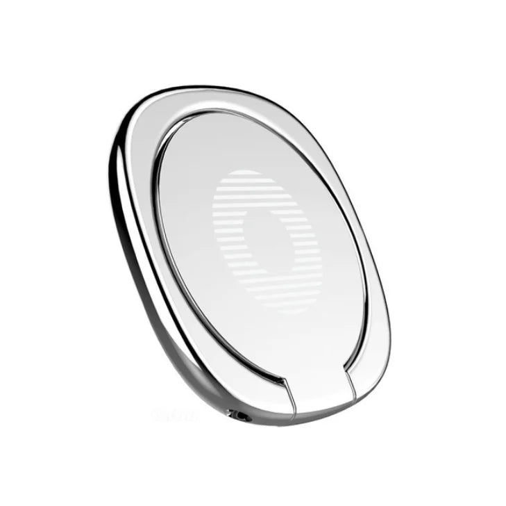 360° Rotating Ultra-thin Metal Phone Finger Grip Holder Magnetic Compatible Cellphone Back Ring Stand Car Mount For Mobile Phone Qme Silver