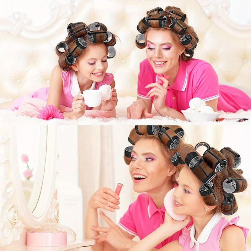 Heatless Self-grip Hair Rollers Clip Curlers DIY Styling Tools Volume Qme