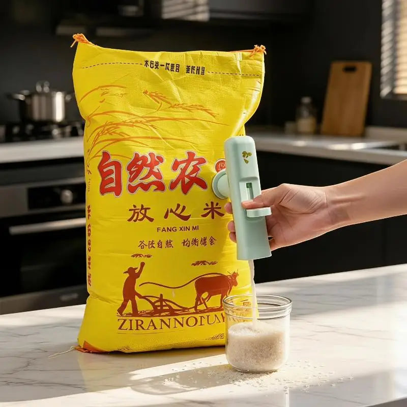 Household Rice Dispenser Manual Sturdy Portable BPA Kitchen Dry Grain Qme