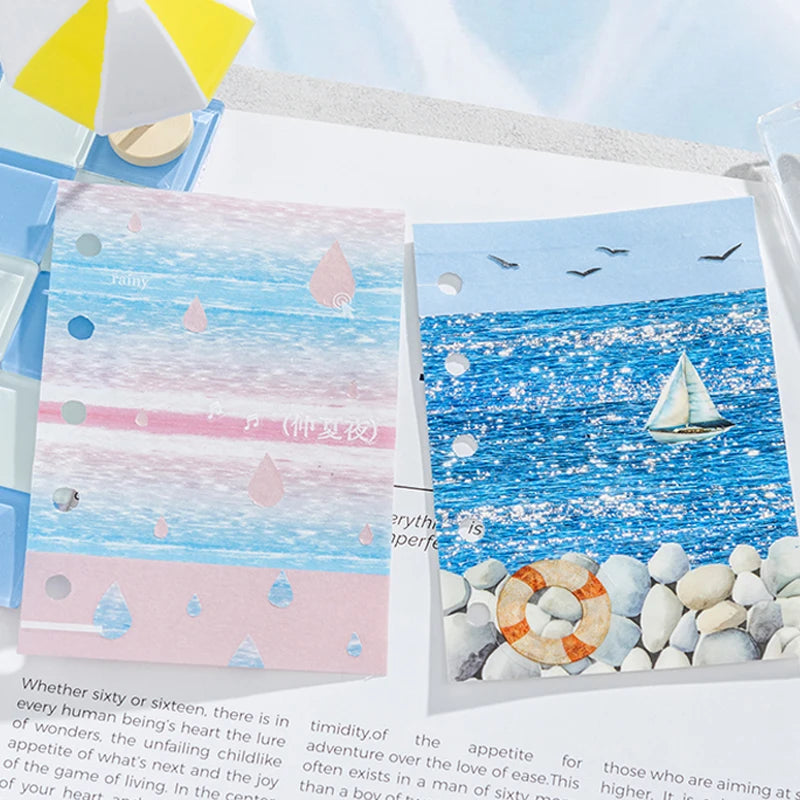 Simulated Water Wave Texture Tape, Summer Themed Handmade Scene Decor Tape, Aesthetic Stationery for Students Qme
