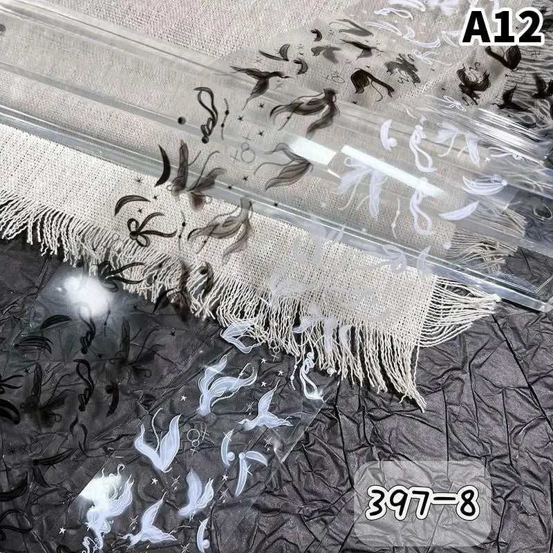 Butterfly Flower Nail Transfer Foils Sticker Paper 50 Bow Floral Qme A12