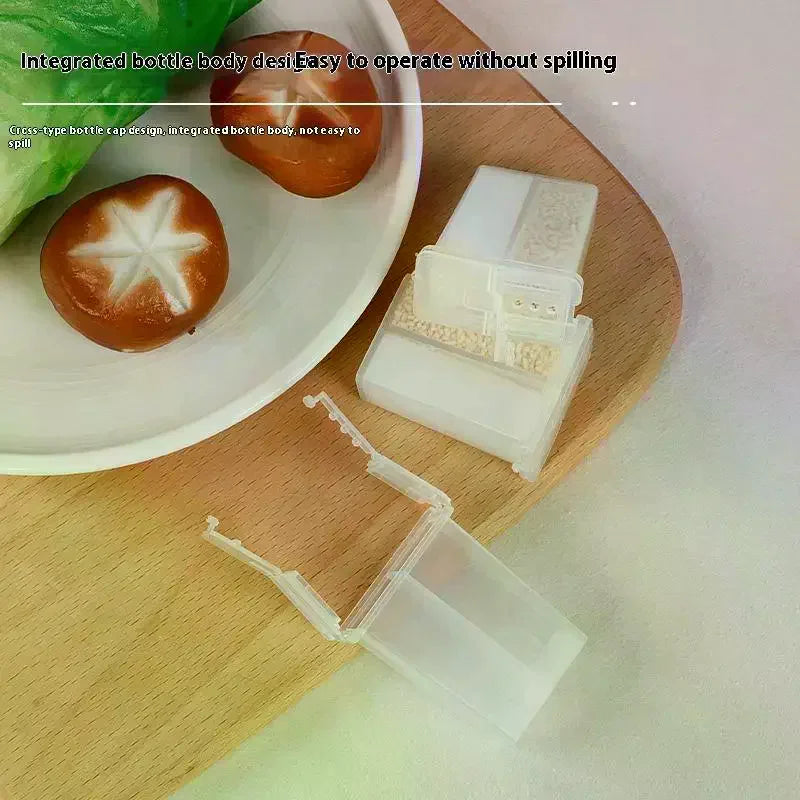 2in1 Camping Seasoning Shaker Multi-Purpose Spice Jar With Lid 2-Compartment For Outdoor BBQ Cooking Salt Pepper Storage Box Qme