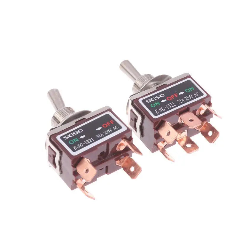 1Pcs Power Switch 2/3/4/6Pin E-SG Toggle Switch 32A 250VAC Rocker Switch With Brass Screw Foot Pin Qme
