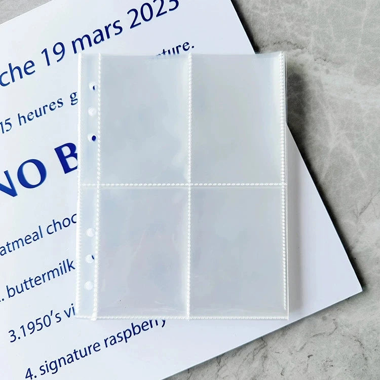 10Pcs/set Pockets Grids Photo Album A5 Inner Page Photocard Binder Photo Sleeve 6 Ring Refill Inner Page Photocard Kpop Qme