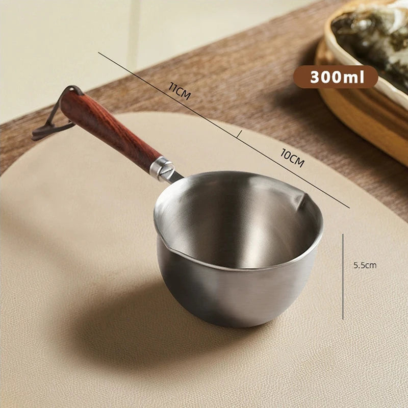 Stainless Steel Oil Pan Kitchen Cookware Cooking Tools Small Pot Qme 300ML