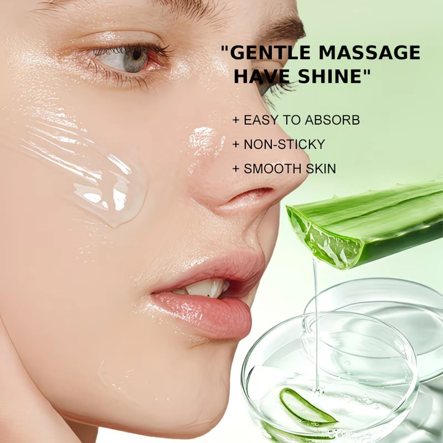 Pure Aloe Vera Gel with Hyaluronic Acid, Cooling & Moisturizing for All Skin Types Qme