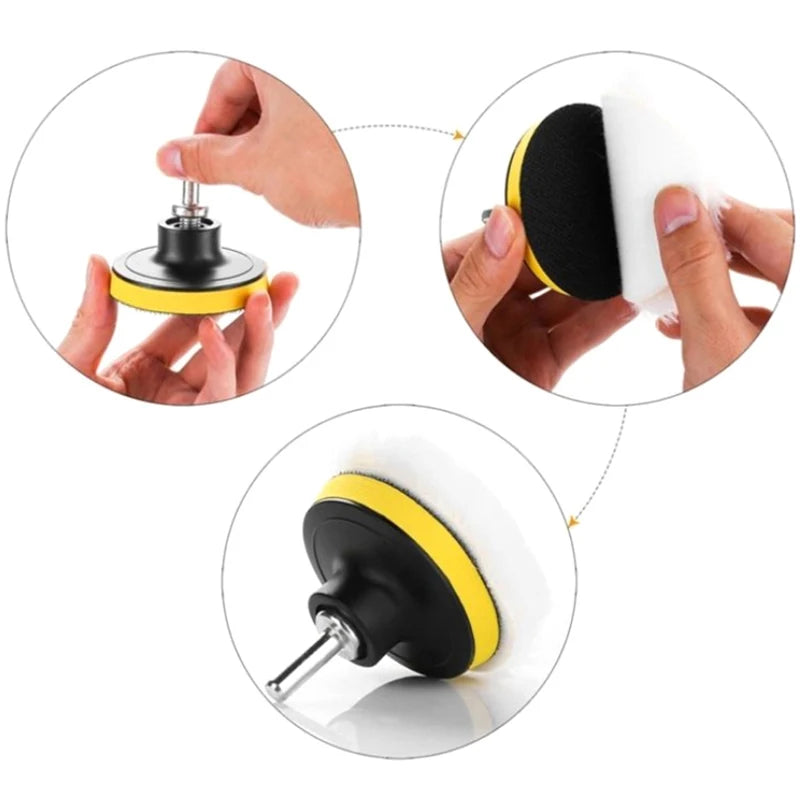 3 4 Polishing Car Pad Waxing Sponge Disk Wool Wheel Auto Paint Care Qme