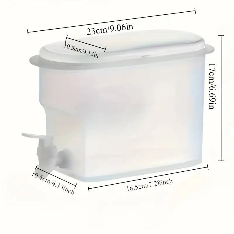 3.5L Water Kettle With Faucet Beverage Dispenser Cold Juice Lemonade Drinks Bucket Liquid Storage Tank Outdoor Fridge Organizers Qme White