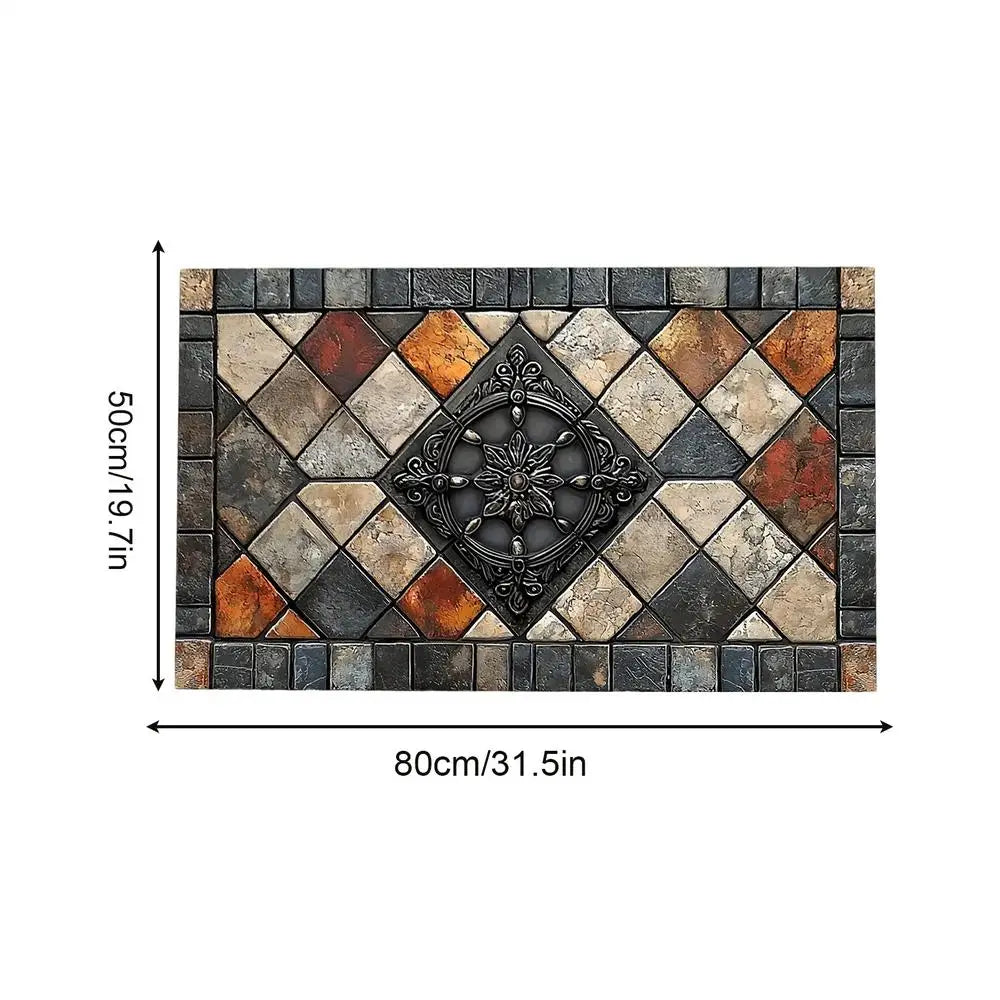 Retro Rug Anti-slip Doormat Kitchen 20x32 Inch Soft Square Home Decor Qme CN Style 2