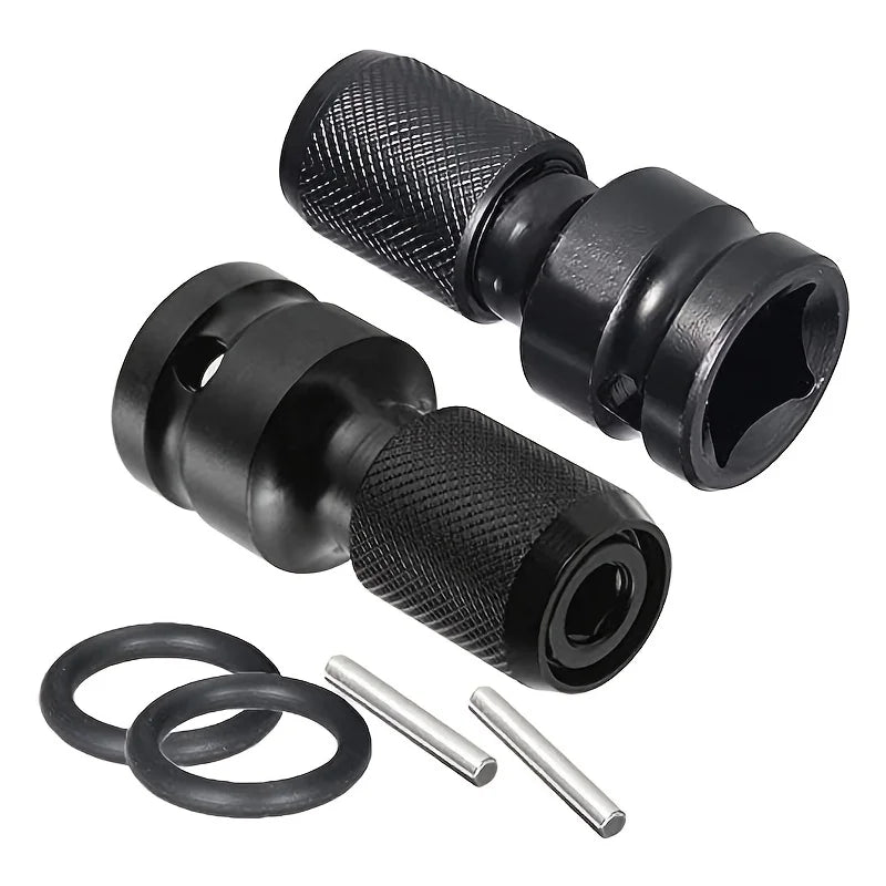 Quick Release 1/2-Inch Square Drive to 1/4-Inch Hex Female Socket Adapter Converter Chuck Adaptor for Impact and Ratchet Wrench Qme 2 set