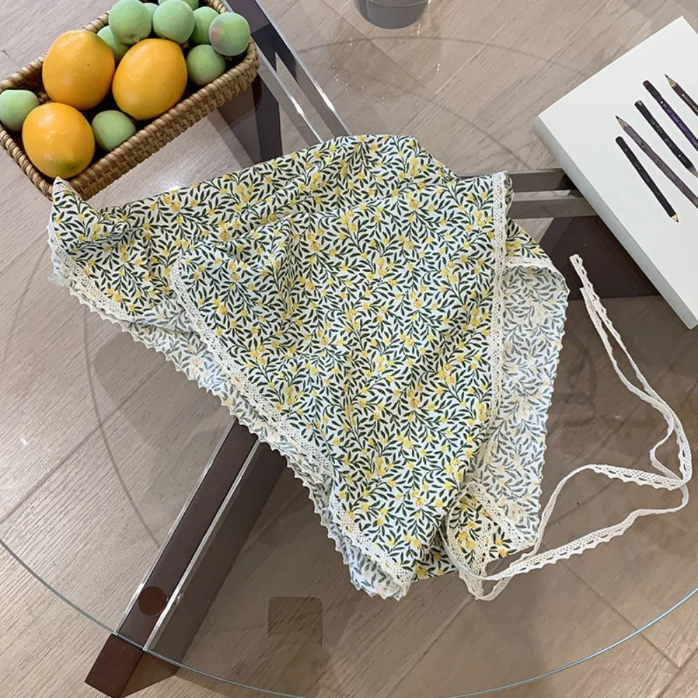 Fashion Pastoral Summer Triangle Headscarf Turban Thin Fresh Floral Qme Style4