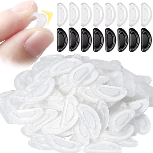 10/60pcs Glasses Nose Pads Adhesive Silicone Nose Pads Non-slip Transparent Nosepads for Glasses Eyeglasses Eyewear Accessories Qme