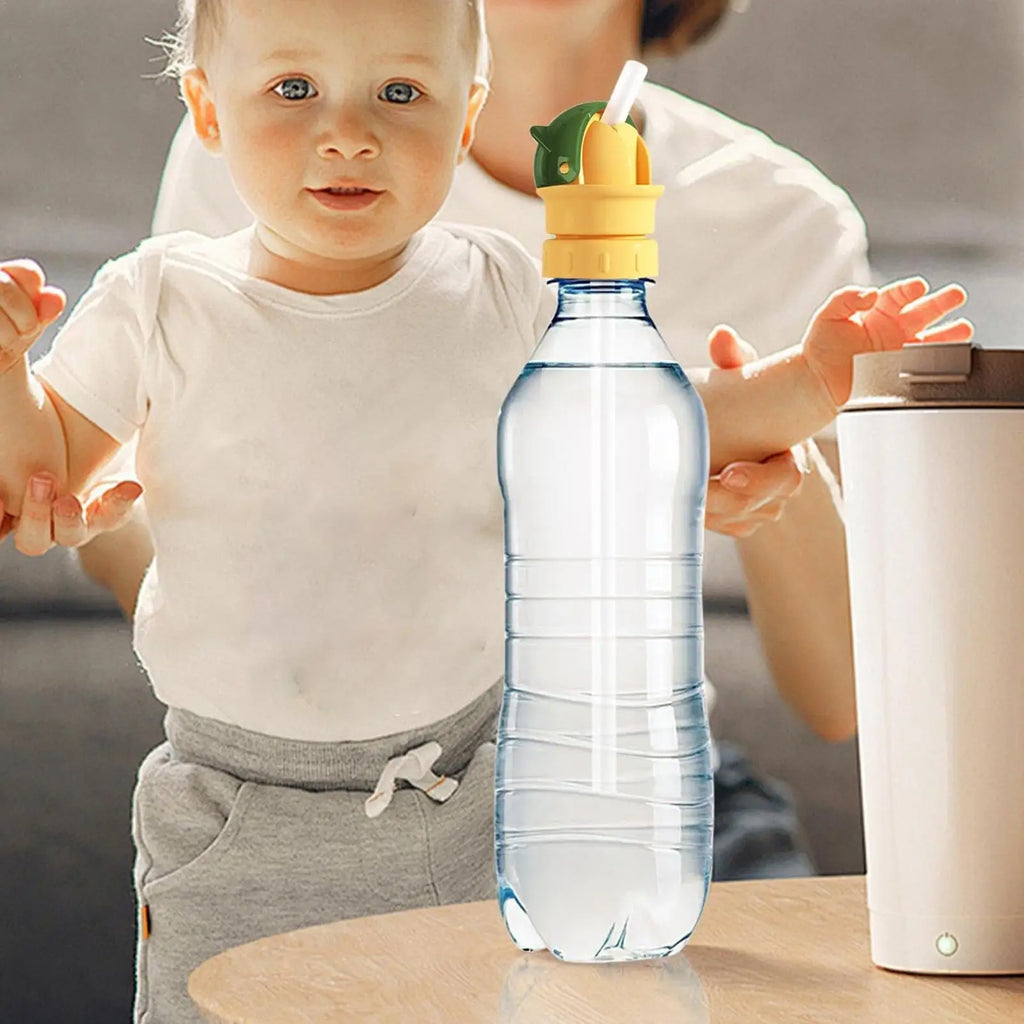 Water Bottle Cap Straw Universal Reusable Adapter Home Travel Car Qme