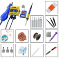 1 Digital Soldering Station Iron Air Gun BGA SMD Welding Rework Tool Qme set4 110V