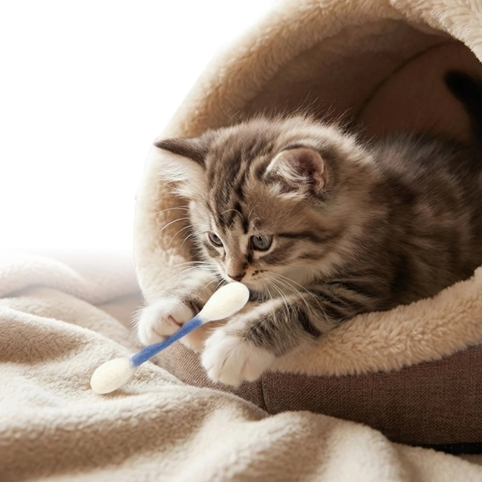 6pcs Felt Cotton Swab Cat Mint Interactive Tooth Cleaning Cat Toy Cat Giant Interaction Toy Soft Interesting Cat Pet Gift Qme