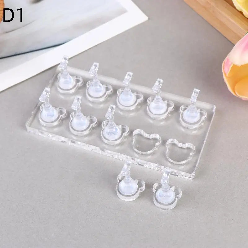 Non-magnetic Nail Display Acrylic Stand Tips Holder Practice Qme D1
