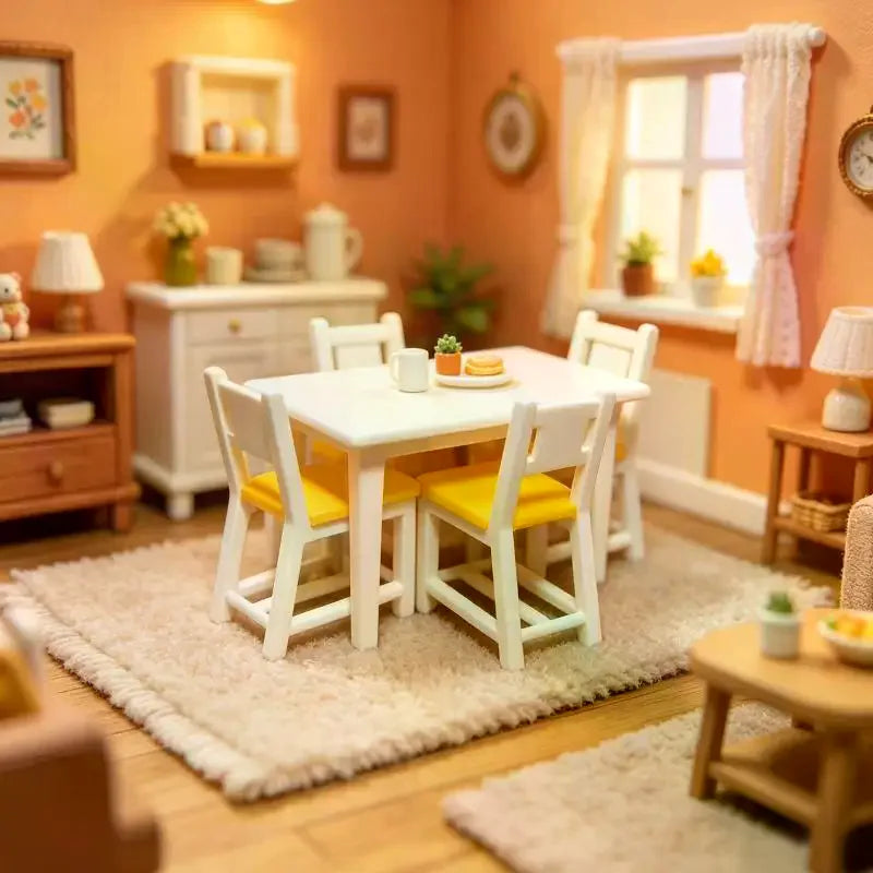 Mini Retro American Chair Sofa Living Room Furniture Pretend Play Toy Qme