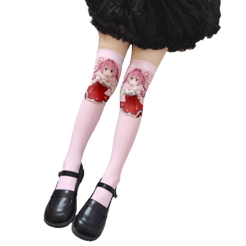 Cute Sweet Loli Stockings Fashion 3d Printing Striped Love Kawaii Qme style16 One Size