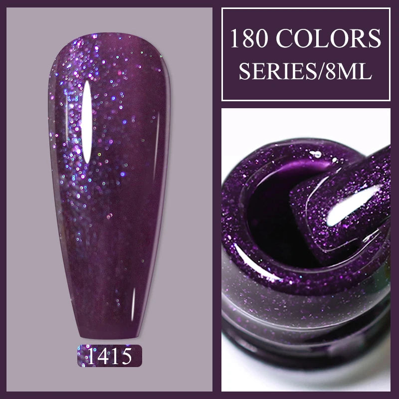 Arte Clavo Glitter UV Gel Nail Polish Sequin Series Colorful Soak Off Qme 1415