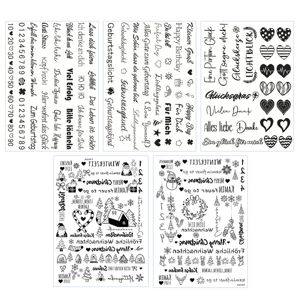 5Sheets Chirstmas Decoration Stickers Diy Candle Surface Decor Stickser Self Adhesive Candle Decals Water Transfter Sticker Qme B