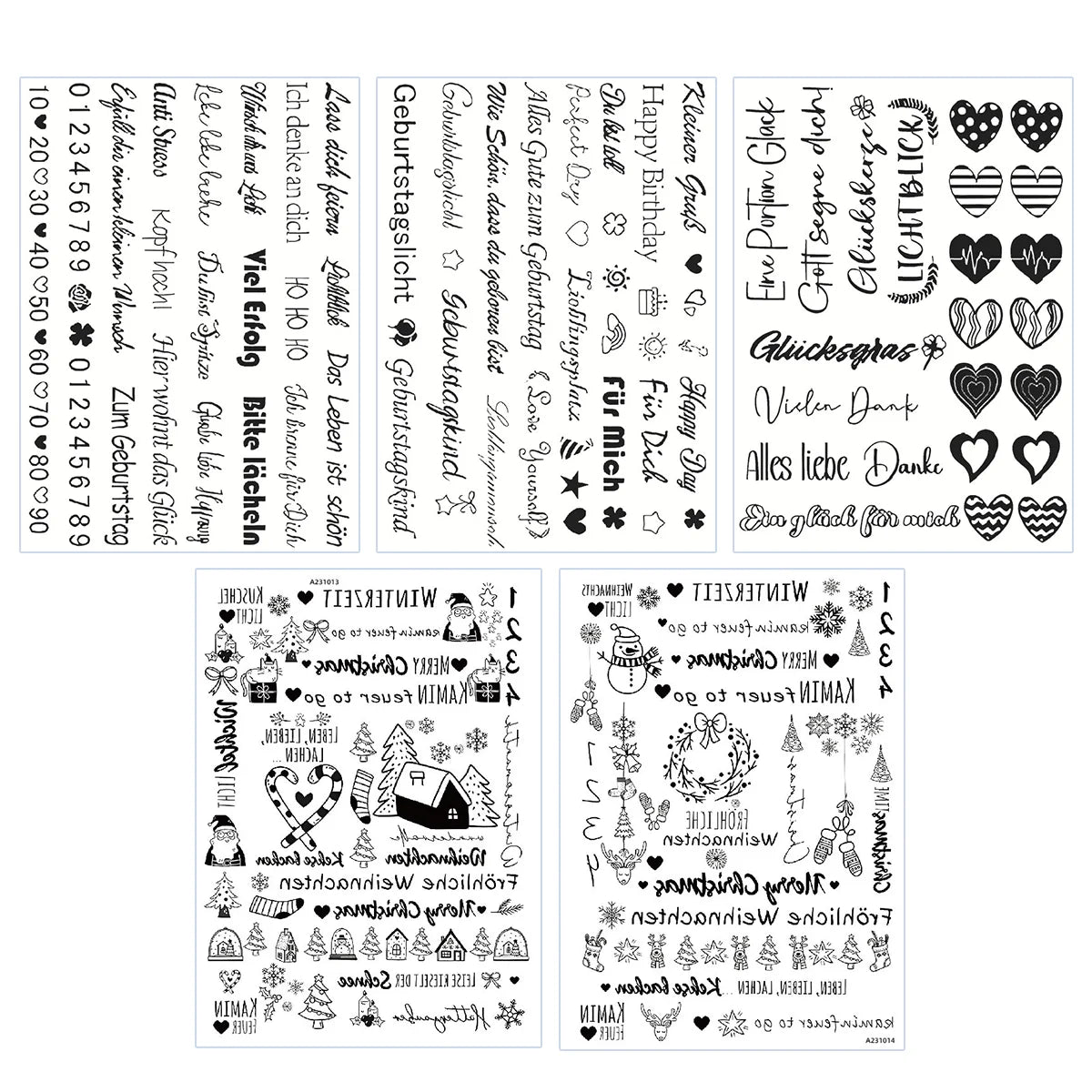 5Sheets Chirstmas Decoration Stickers Diy Candle Surface Decor Stickser Self Adhesive Candle Decals Water Transfter Sticker Qme B