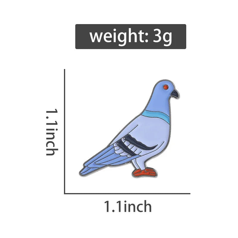 Cute Pigeon Enamel Pin Cartoon Bird Brooch Funny Peace Pigeon Lapel Pin for Bag Badge Fashion Jewelry Gift for Kids Friends Qme