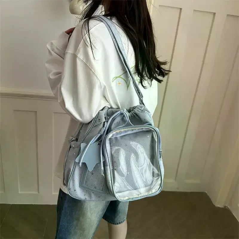 Large-capacity Student Pentagram Backpack, New Style Double-shoulder Bag, College-style Bag, Bag For Female High School Qme