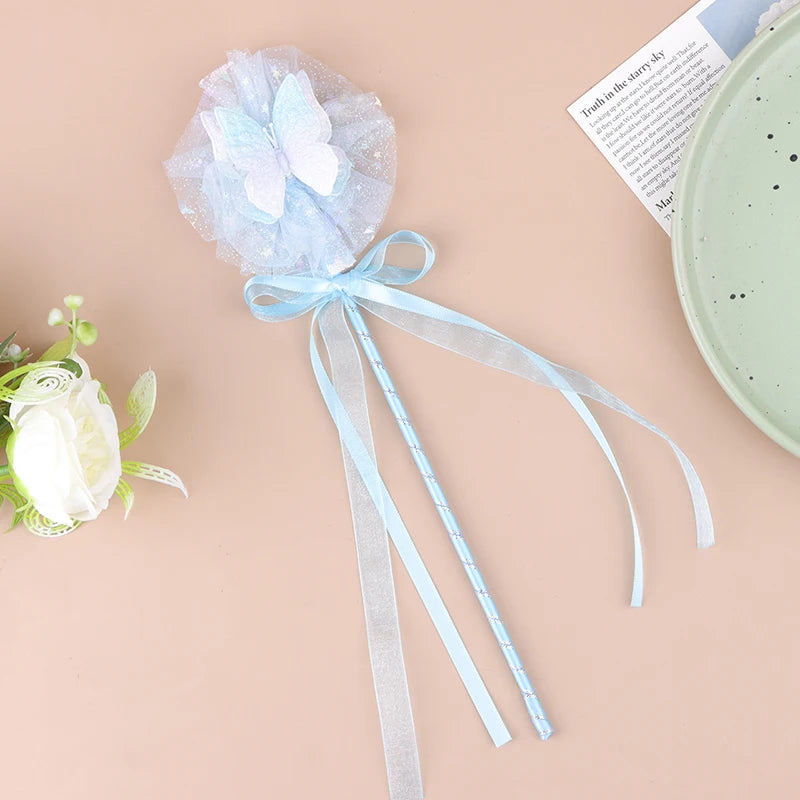 Butterfly Stick Fairy Wand Princess Cosplay Props Wand For Girls Birthday Halloween Party Supplies Qme Sky blue