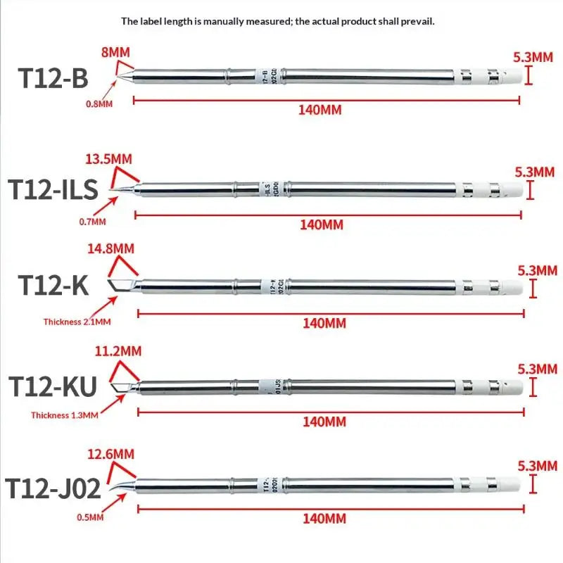 T12 I ILS J02 JL02 K KU Soldering Iron Tips Hakko Fx951 DIY Electric Qme