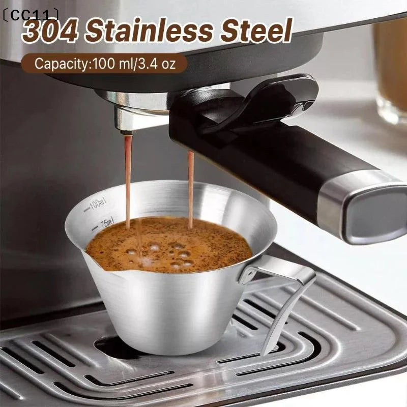 304 Stainless Steel Coffee Measuring Cup Kitchen Tool Scale Mark Qme